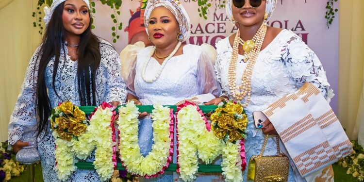 Mercy Aigbe Buries Mum, Shuts Down Lagos As Celebrities Storm Her Party (Photos)
